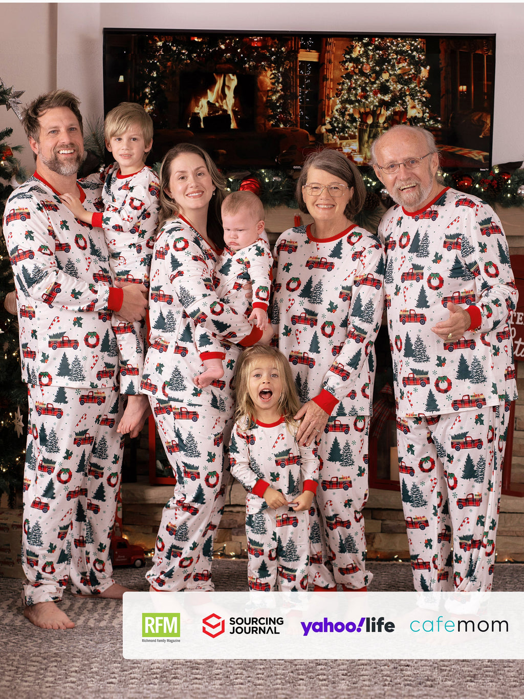 White Christmas Matching Family Pjs Sets