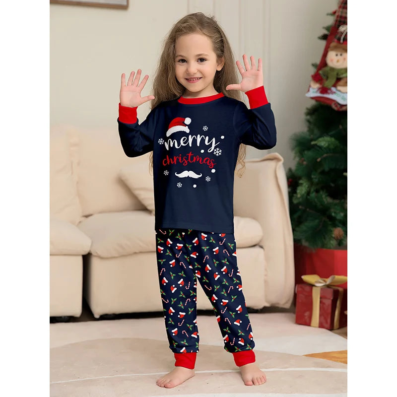 SANTA Hat Christmas Family Matching Pajamas Set