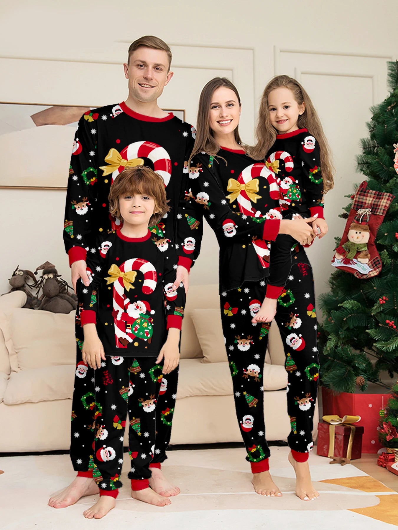 SANTA Family Matching Pajamas Sets