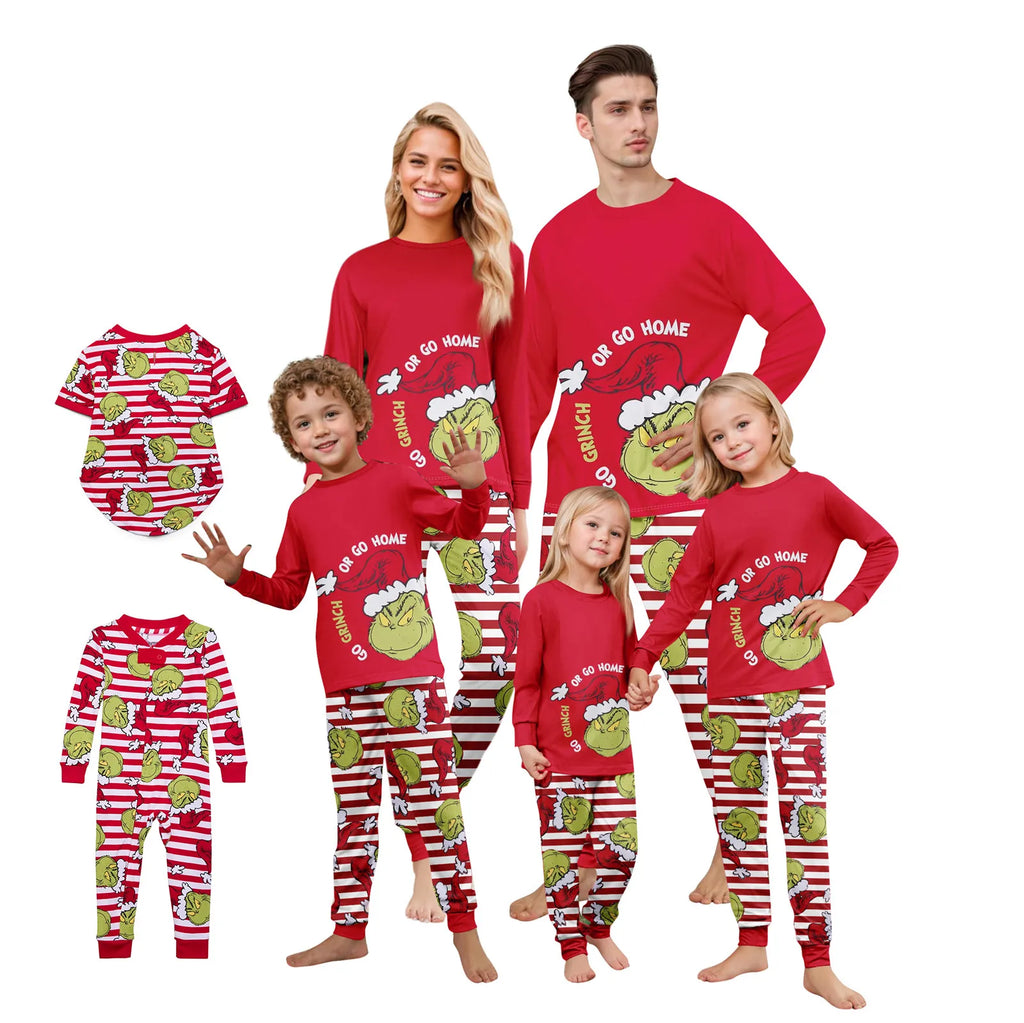 RED Grinch Matching Family Christmas Pjs