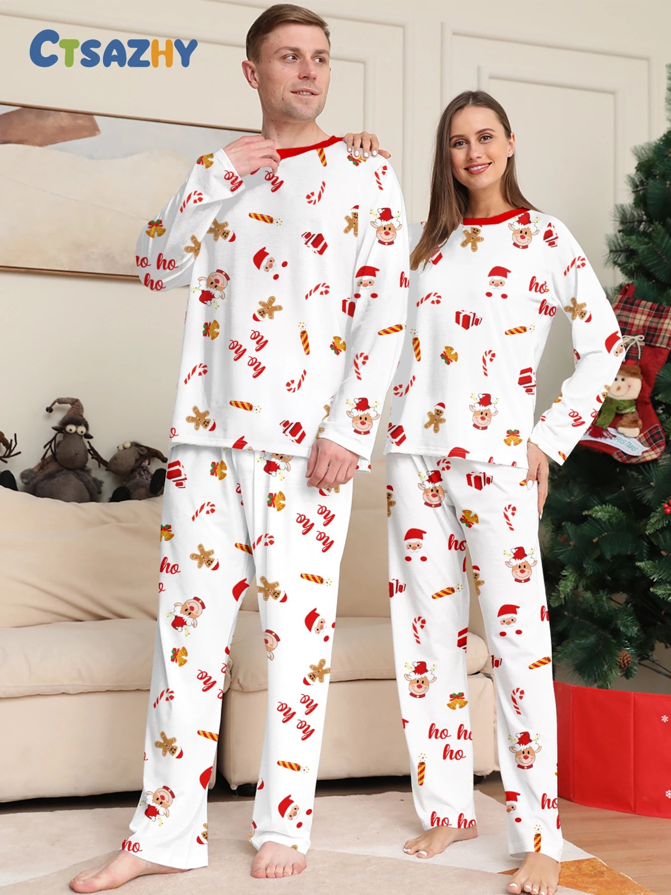 Santa & Rudolph Xmas Matching Family Pj Set