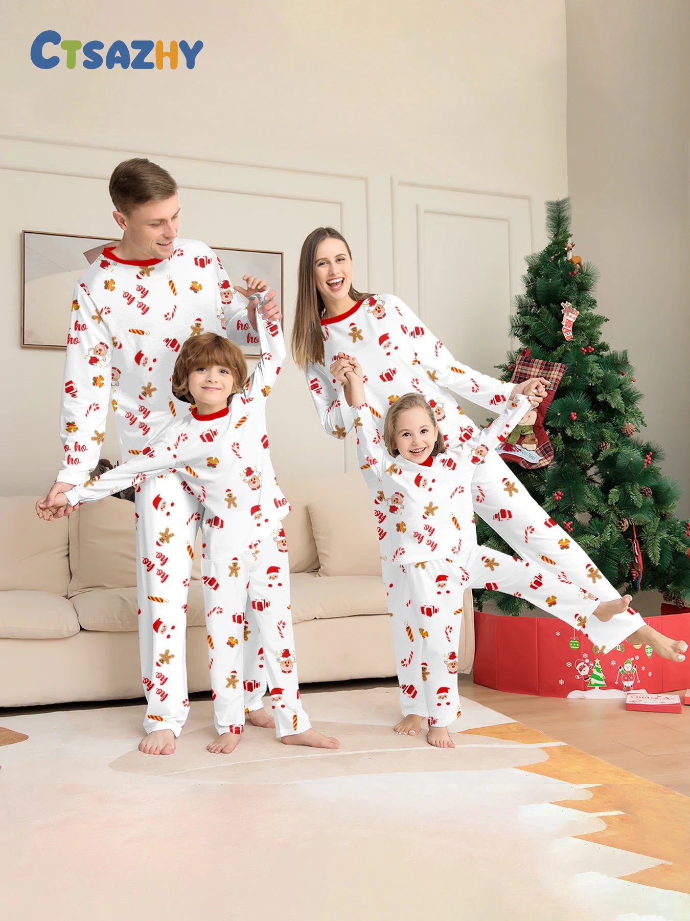Santa & Rudolph Xmas Matching Family Pj Set