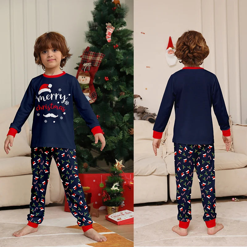 SANTA Hat Christmas Family Matching Pajamas Set