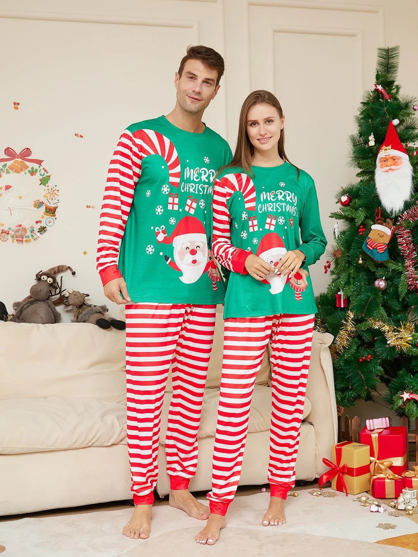 Sweet Santa Xmas Family Matching Pjs Set