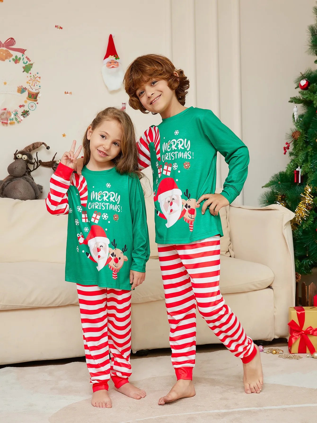 Sweet Santa Xmas Family Matching Pjs Set