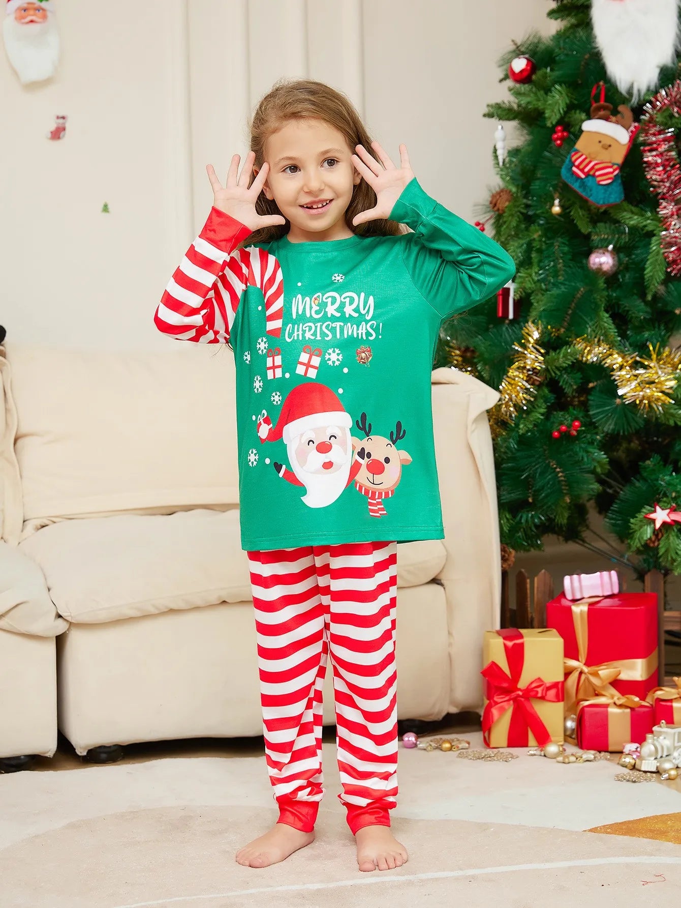 Sweet Santa Xmas Family Matching Pjs Set