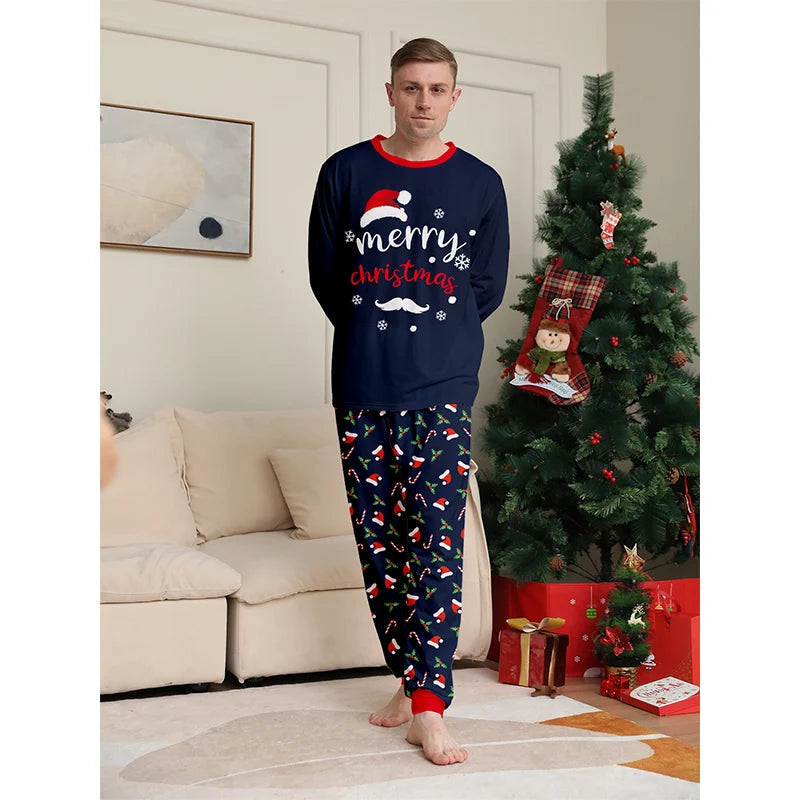 SANTA Hat Christmas Family Matching Pajamas Set