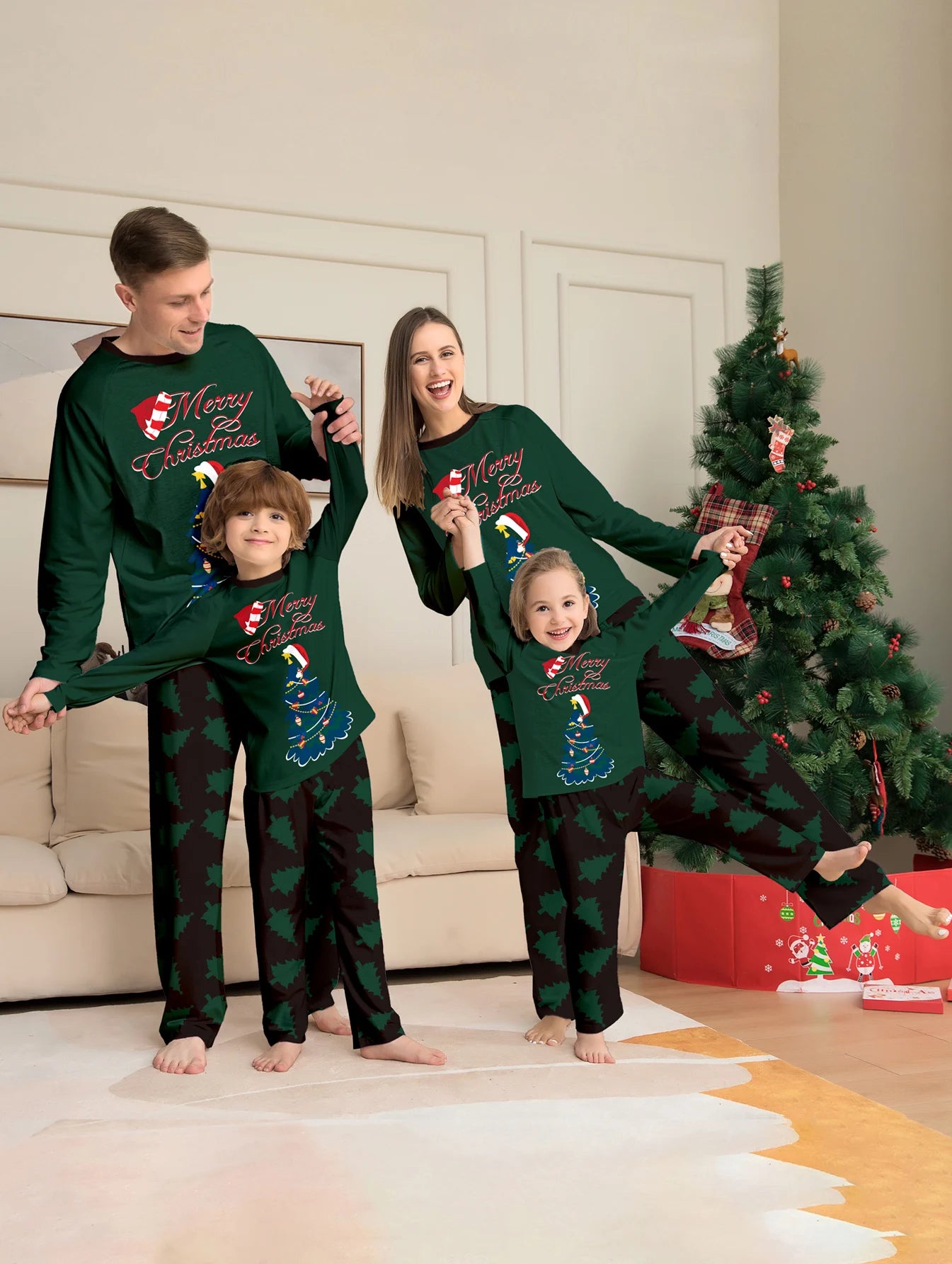 Christmas Tree Matching Family Pjs Set
